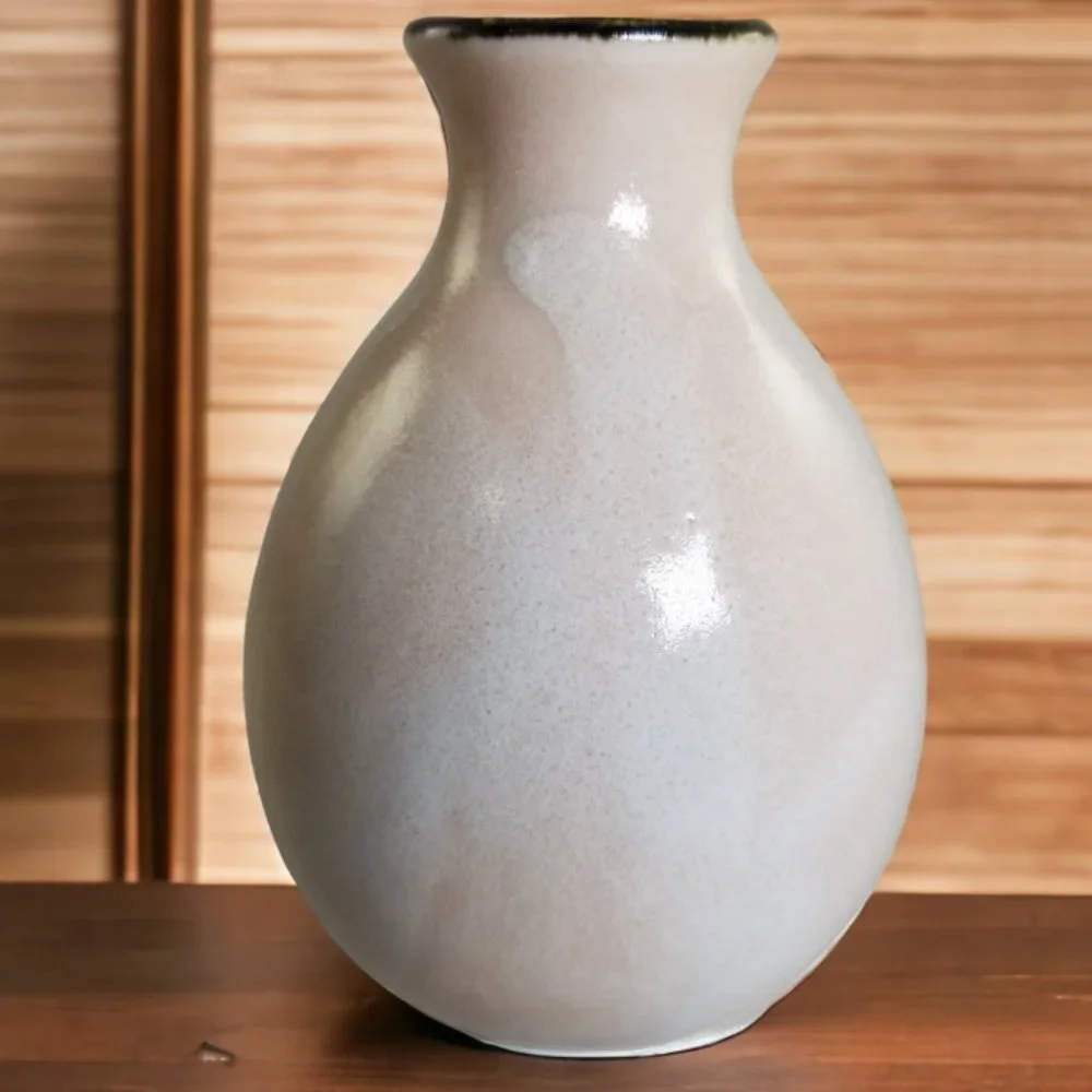 Vintage Sake Carafe Drip Glaze Ceramic Pink Bud Vase Cherry Blossom Sousaku Japa - Picture 2 of 4
